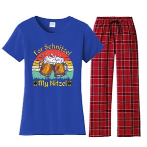 For Schnitzel My Nitzel Funny Oktoberfest Women's Flannel Pajama Set