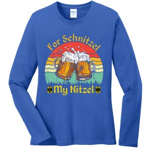 For Schnitzel My Nitzel Funny Oktoberfest Ladies Long Sleeve Shirt