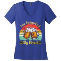 For Schnitzel My Nitzel Funny Oktoberfest Women's V-Neck T-Shirt