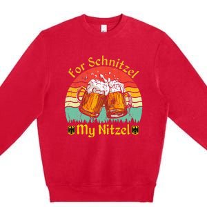 For Schnitzel My Nitzel Funny Oktoberfest Premium Crewneck Sweatshirt