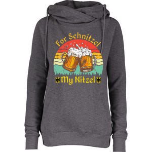 For Schnitzel My Nitzel Funny Oktoberfest Womens Funnel Neck Pullover Hood