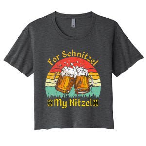 For Schnitzel My Nitzel Funny Oktoberfest Women's Crop Top Tee