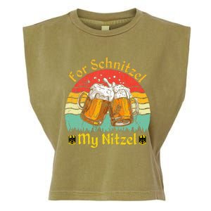 For Schnitzel My Nitzel Funny Oktoberfest Garment-Dyed Women's Muscle Tee