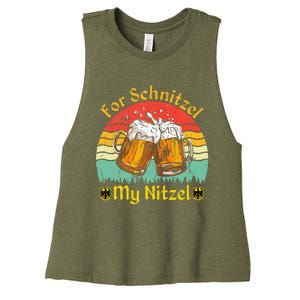 For Schnitzel My Nitzel Funny Oktoberfest Women's Racerback Cropped Tank