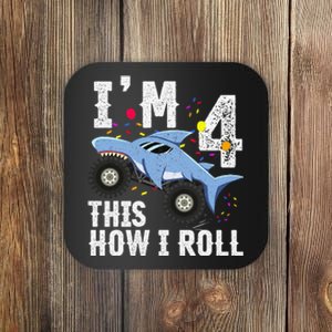 Funny Shark Monster Truck 4th 2015 Birthday Coaster