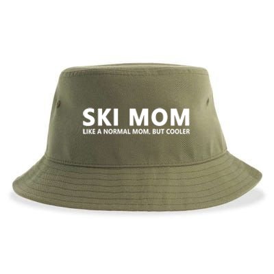 Funny Skiing Mother Ski Mom Gift Sustainable Bucket Hat