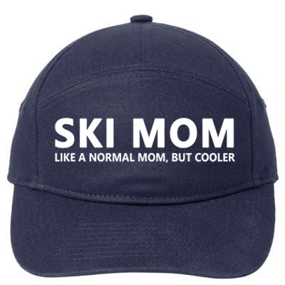 Funny Skiing Mother Ski Mom Gift 7-Panel Snapback Hat