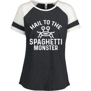 Flying Spaghetti Monster Fsm Hail To The Spaghetti Monster Enza Ladies Jersey Colorblock Tee