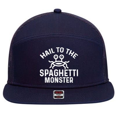 Flying Spaghetti Monster Fsm Hail To The Spaghetti Monster 7 Panel Mesh Trucker Snapback Hat