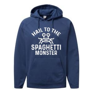 Flying Spaghetti Monster Fsm Hail To The Spaghetti Monster Performance Fleece Hoodie