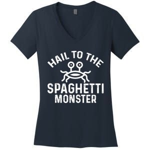 Flying Spaghetti Monster Fsm Hail To The Spaghetti Monster Women's V-Neck T-Shirt