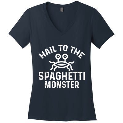 Flying Spaghetti Monster Fsm Hail To The Spaghetti Monster Women's V-Neck T-Shirt