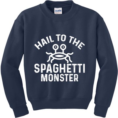Flying Spaghetti Monster Fsm Hail To The Spaghetti Monster Kids Sweatshirt