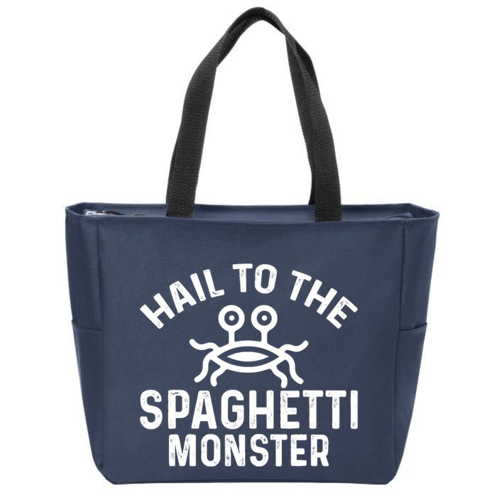 Flying Spaghetti Monster Fsm Hail To The Spaghetti Monster Zip Tote Bag