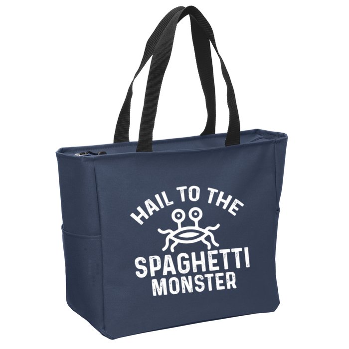 Flying Spaghetti Monster Fsm Hail To The Spaghetti Monster Zip Tote Bag