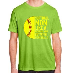 Funny Softball Mom Like A Baseball Mom But With Bigger Balls Gift Adult ChromaSoft Performance T-Shirt