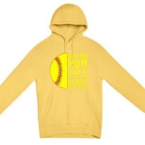 Funny Softball Mom Like A Baseball Mom But With Bigger Balls Gift Premium Pullover Hoodie