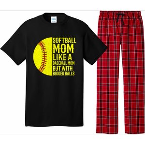 Funny Softball Mom Like A Baseball Mom But With Bigger Balls Gift Pajama Set