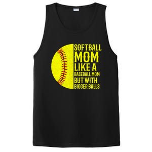 Funny Softball Mom Like A Baseball Mom But With Bigger Balls Gift PosiCharge Competitor Tank