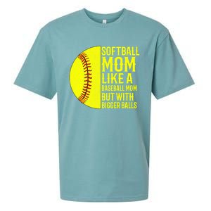 Funny Softball Mom Like A Baseball Mom But With Bigger Balls Gift Sueded Cloud Jersey T-Shirt