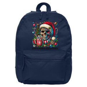 Funny Sorta Merry Sorta Scary Skeleton Christmas Tree Xmas 16 in Basic Backpack