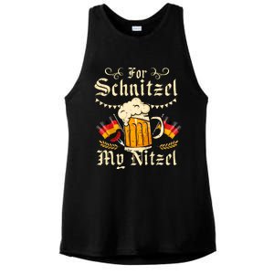 For Schnitzel My Nitzel Funny Oktoberfest Ladies PosiCharge Tri-Blend Wicking Tank