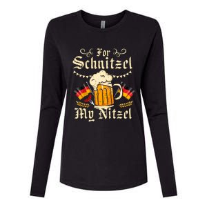 For Schnitzel My Nitzel Funny Oktoberfest Womens Cotton Relaxed Long Sleeve T-Shirt