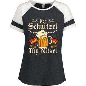 For Schnitzel My Nitzel Funny Oktoberfest Enza Ladies Jersey Colorblock Tee