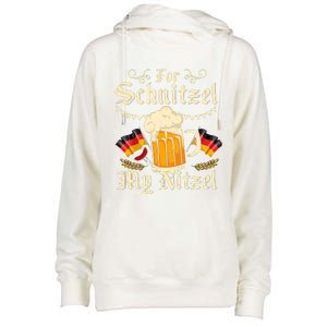 For Schnitzel My Nitzel Funny Oktoberfest Womens Funnel Neck Pullover Hood