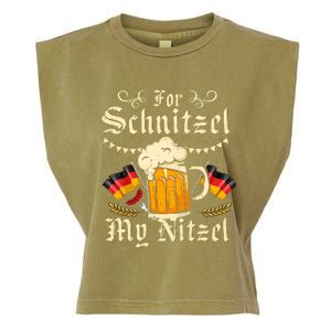 For Schnitzel My Nitzel Funny Oktoberfest Garment-Dyed Women's Muscle Tee