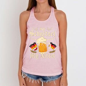 For Schnitzel My Nitzel Funny Oktoberfest Women's Knotted Racerback Tank