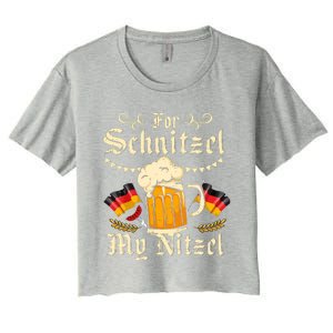 For Schnitzel My Nitzel Funny Oktoberfest Women's Crop Top Tee