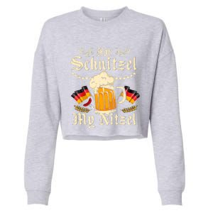 For Schnitzel My Nitzel Funny Oktoberfest Cropped Pullover Crew