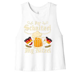 For Schnitzel My Nitzel Funny Oktoberfest Women's Racerback Cropped Tank