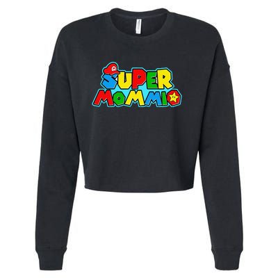 Funny Super Mommio MotherS Day Gamer Gift Cropped Pullover Crew