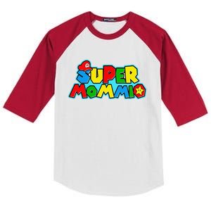 Funny Super Mommio MotherS Day Gamer Gift Kids Colorblock Raglan Jersey