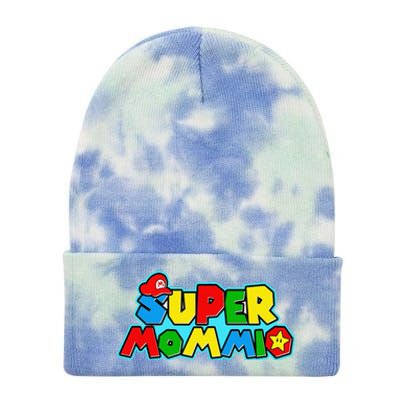 Funny Super Mommio MotherS Day Gamer Gift Tie Dye 12in Knit Beanie