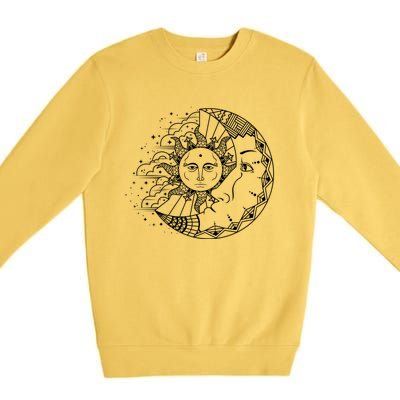 Funny Sun Moon Astrology Astronomer Astronomy Gift Premium Crewneck Sweatshirt