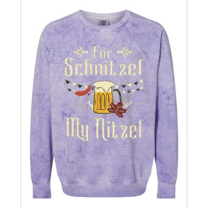 For Schnitzel My Nitzel Funny Gift Oktoberfest Colorblast Crewneck Sweatshirt