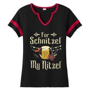 For Schnitzel My Nitzel Funny Gift Oktoberfest Ladies Halftime Notch Neck Tee