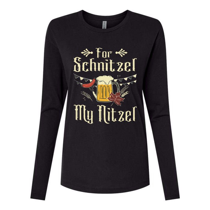 For Schnitzel My Nitzel Funny Gift Oktoberfest Womens Cotton Relaxed Long Sleeve T-Shirt