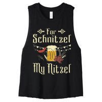 For Schnitzel My Nitzel Funny Gift Oktoberfest Women's Racerback Cropped Tank