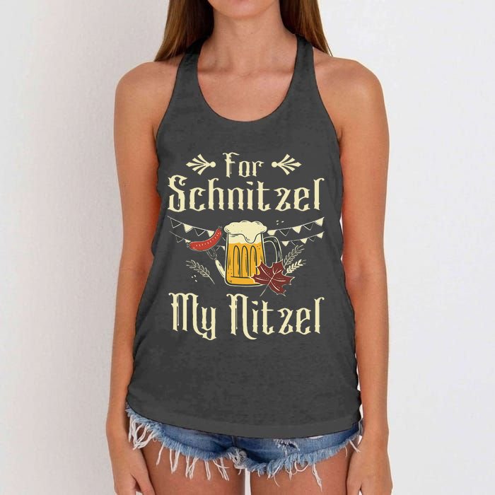 For Schnitzel My Nitzel Funny Gift Oktoberfest Women's Knotted Racerback Tank