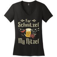 For Schnitzel My Nitzel Funny Gift Oktoberfest Women's V-Neck T-Shirt