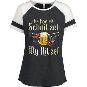 For Schnitzel My Nitzel Funny Gift Oktoberfest Enza Ladies Jersey Colorblock Tee