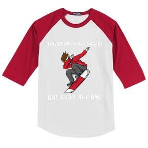 Funny Snowboarding Mom Skier Snowboard Snowboarder Gift Kids Colorblock Raglan Jersey