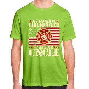 Fire Saying My Favorite Firefighter Calls Me Uncle Great Gift Adult ChromaSoft Performance T-Shirt