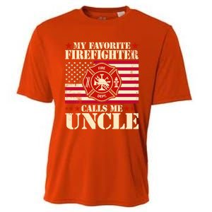 Fire Saying My Favorite Firefighter Calls Me Uncle Great Gift Cooling Performance Crew T-Shirt