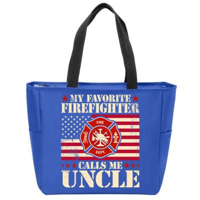 Fire Saying My Favorite Firefighter Calls Me Uncle Great Gift Zip Tote Bag