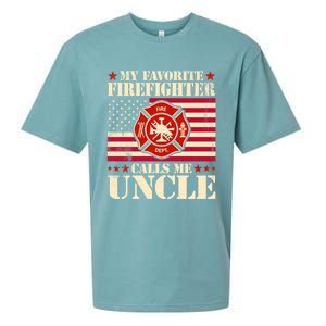 Fire Saying My Favorite Firefighter Calls Me Uncle Great Gift Sueded Cloud Jersey T-Shirt